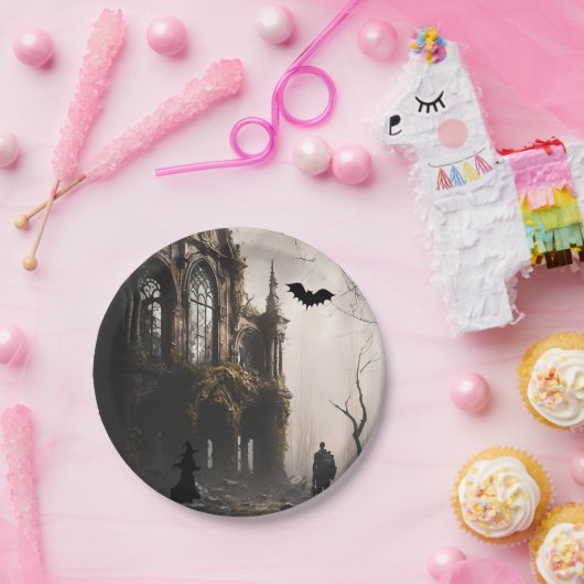 ウィッチング不気味アワーハローウィンパーティ招待状 ペーパープレート (パーティー)