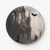 ウィッチング不気味アワーハローウィンパーティ招待状 ペーパープレート (正面)