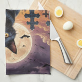 ウィッチング時間のヒゲ – Black Cat キッチンタオル (四つ折り)