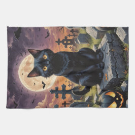 ウィッチング時間のヒゲ – Black Cat キッチンタオル