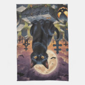 ウィッチング時間のヒゲ – Black Cat キッチンタオル (縦)