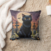 ウィッチング時間のヒゲ – Black Cat クッション (ブランケット)