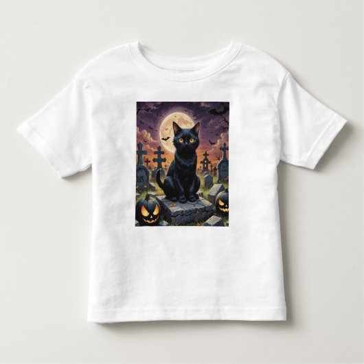 ウィッチング時間のヒゲ – Black Cat トドラーTシャツ (正面)