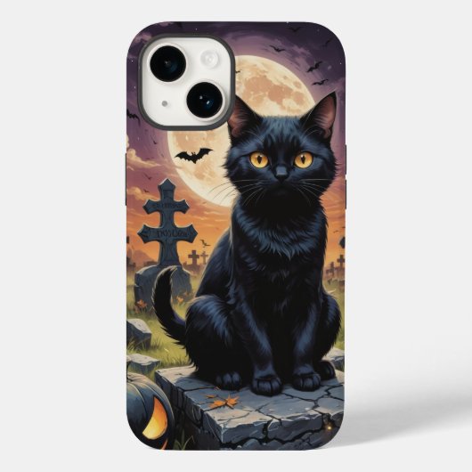 ウィッチング時間のヒゲ – Black Cat Case-Mate iPhoneケース (裏面)
