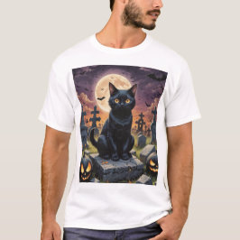 ウィッチング時間のヒゲ – Black Cat Tシャツ