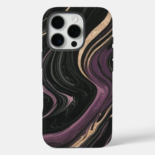 ウィッチング流 | ダークマーブル&金ゴールド静脈 Case-Mate iPhoneケース (裏面)