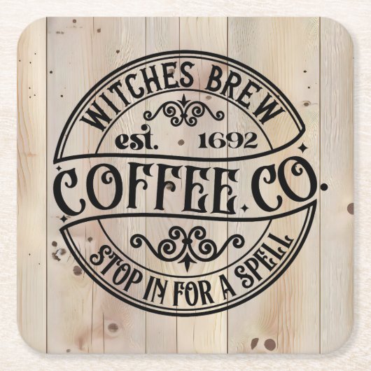 ウィッチンブルコーヒー スクエアペーパーコースター (正面)