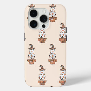 "ウィッチヴィーブ"ハロウィーンウィッチ幽霊オレンジ iPhone 15 PROケース