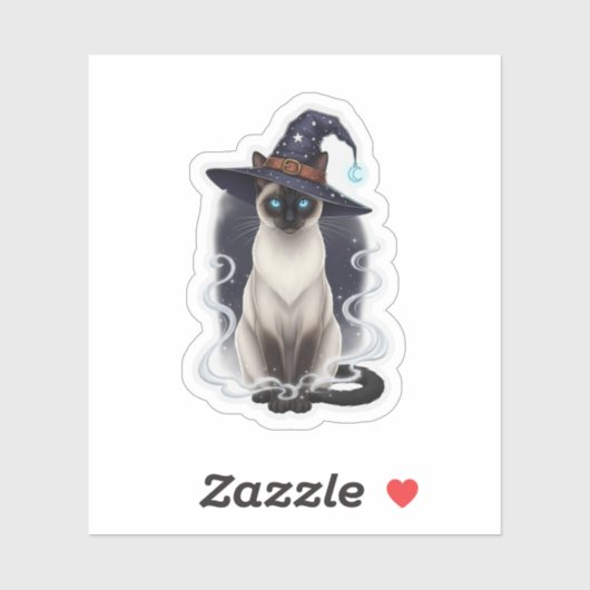 ウィッチーお洒落シャム語 – ハロウィーン猫 シール (シート)