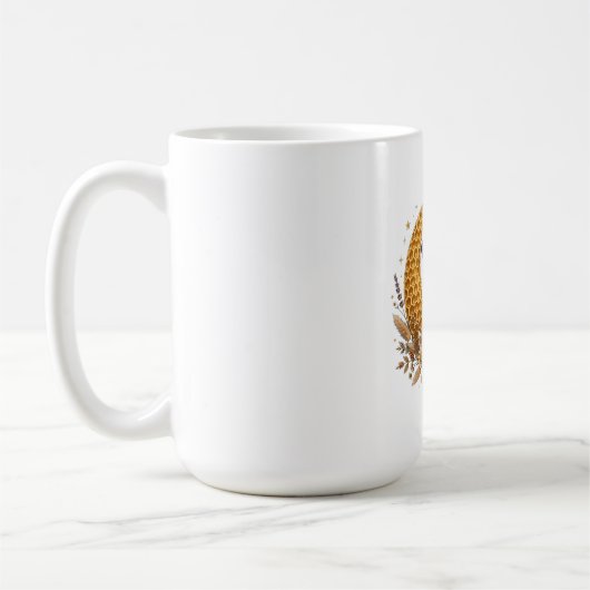 ウィッチーなキノコの月 - ハニカム・ボホー コーヒーマグカップ (左)