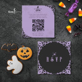 ウィッチーなラベンダーのハロウィンQRコードカード スクエア名刺