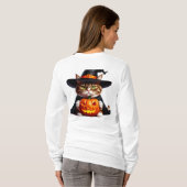 ウィッチーな不機嫌猫とジャック・オ・ランタン🎃 Tシャツ (裏面フル)