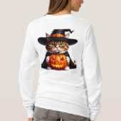 ウィッチーな不機嫌猫とジャック・オ・ランタン🎃 Tシャツ (裏面)