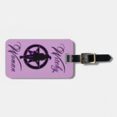 ウィッチーな女性のシルエットと星形五角形 ラゲッジタグ (正面横)
