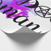 ウィッチーな女性の水色 ラッピングペーパー (角)