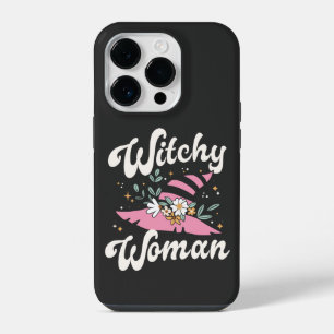 ウィッチーな女性 楽しい ピンクの魔女 ハロウィン iPhone 14 PROケース