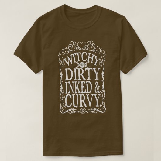 ウィッチーな汚れたインクと湾曲 Tシャツ (デザイン正面)