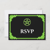 ウィッチーな緑の輝き ゴシックウェディング RSVP カード (裏面)