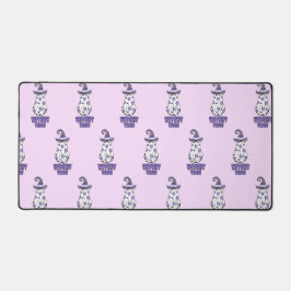 "ウィッチーな雰囲気"ハロウィーンウィッチ幽霊パープル デスクマット