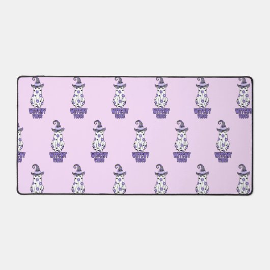 "ウィッチーな雰囲気"ハロウィーンウィッチ幽霊パープル デスクマット (正面)