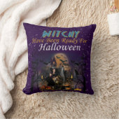 ウィッチーはハロウィーンの準備ができている クッション (ブランケット)