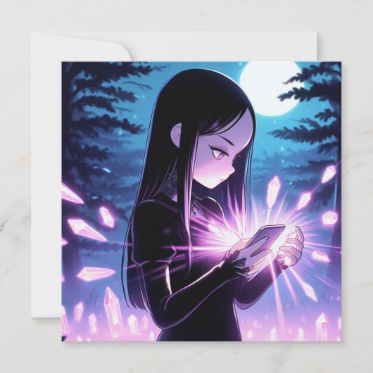 ウィッチーをテーマにした誕生日パーティー招待状 カード (正面)