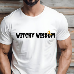 ウィッチーウィズウィズウィズウィズハロウィーンハットブラックタイポグラフィ Tシャツ