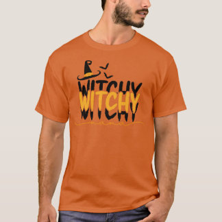 ウィッチーウィッチーマママウィッチハットハロウィーンテーマ Tシャツ