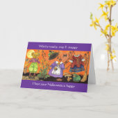 ウィッチーウォッシュハローウィーンカード カード (黄色い花)