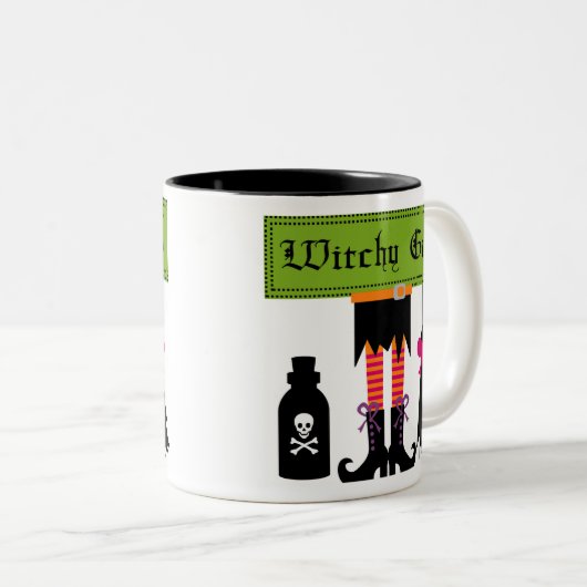 ウィッチーガールハロウィーンTシャツ&ギフト ツートーンマグカップ (正面右)