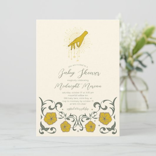 ウィッチーゴシック風ベビーシャワー招待状 招待状 (スタンド正面)