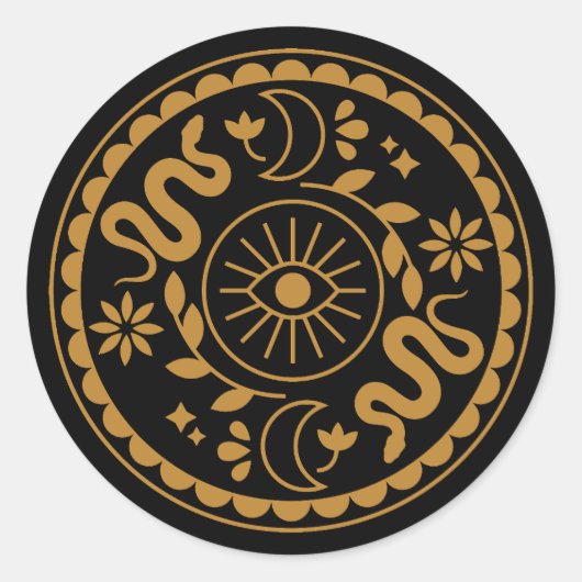 ウィッチースネーク&ムーンステッカーシート ラウンドシール (正面)