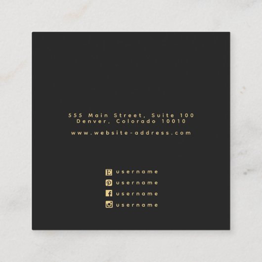 ウィッチータロットカードスタッドイヤリングディスプレイ スクエア名刺 (裏面)