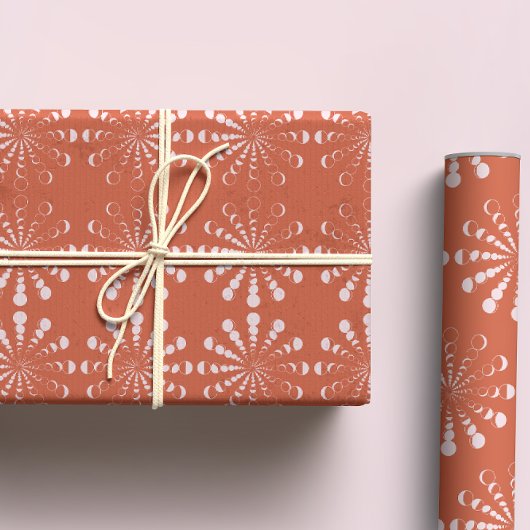 ウィッチーテラコッタボホムーンフェイズパターン ラッピングペーパーシート