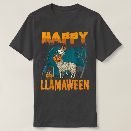 ウィッチーハロウィーンラマハッピーラマウィーン Tシャツ (デザイン正面)