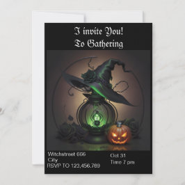 ウィッチーハローウィンパーティ招待状 招待状
