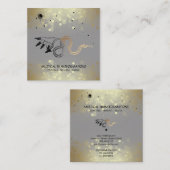 *~*ウィッチーハンド金ゴールドスネークムーン魔法ボホグレー   スクエア名刺 (正面/裏面)