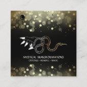 *～*ウィッチーハンド金ゴールドスネークムーン魔法ボホブラック スクエア名刺 (正面)