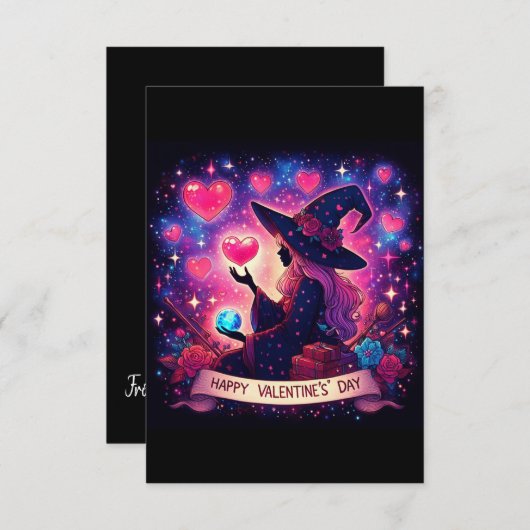 ウィッチーハートラブヴァレンティーンズデイマジカルカード 招待状 (正面/裏面)