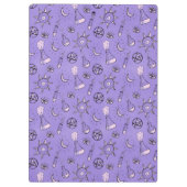 ウィッチーパープルポーション、月、太陽、目のパターン クリップボード (裏面)