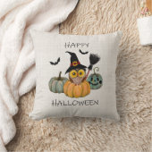 ウィッチーフクロウハッピーハローウィン クッション (ブランケット)