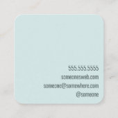 ウィッチーブルークレセントムーンビジネスカード スクエア名刺 (裏面)