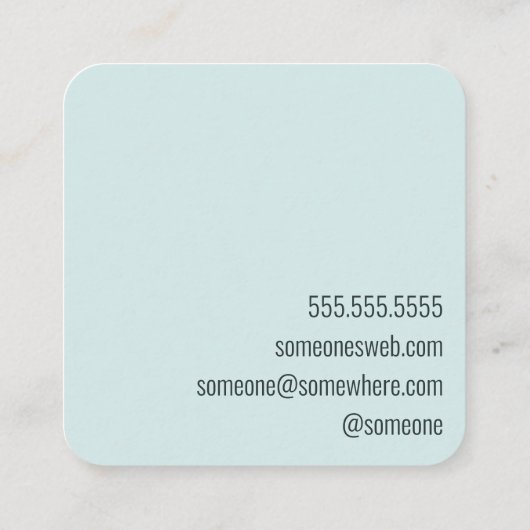 ウィッチーブルークレセントムーンビジネスカード スクエア名刺 (裏面)