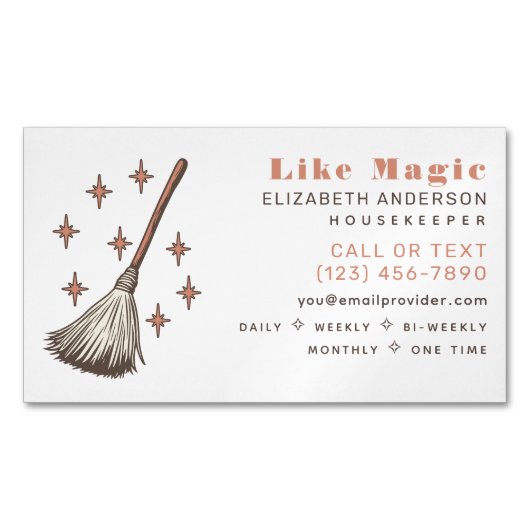 ウィッチーレトロプロフェッショナルクリーニングハ保ウス マグネット名刺 (正面)