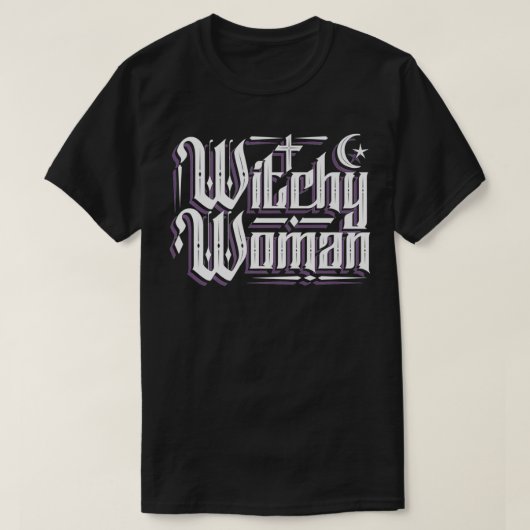 ウィッチー女性ウィッカムーンプレミアム Tシャツ (デザイン正面)