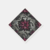 ウィッチー毒ポインセチア開花ドクーペ スタンダードカクテルナプキン (角)