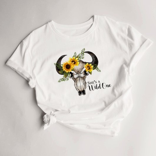 ウィッチー異教のウィッカフラワースカルホルンTシャツ Tシャツ