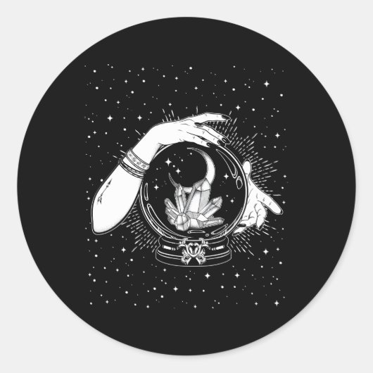 ウィッチー神秘的なクリスタルボールジプシー占い占い師ハ ラウンドシール (正面)