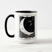 ウィッチー神秘的な猫のタロットカード白黒マグカップ マグカップ (左)