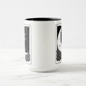 ウィッチー神秘的な猫のタロットカード白黒マグカップ マグカップ (中央)